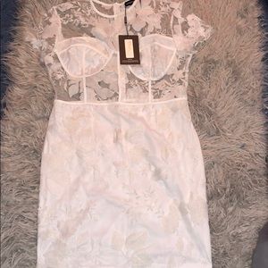 Pretty little thing white body con dress